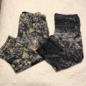 2 pairs of RBX capri pants 2x grey/black/green